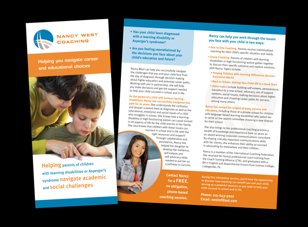 Collateral for Nancy West Coaching, Fort Washington, PA